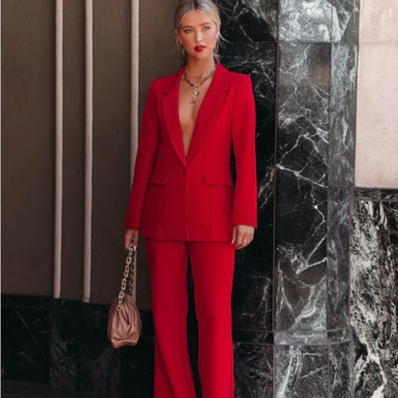 Runway Pocketed Blazer Red from Vici - Picture 5 of 6